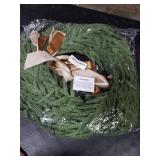 Christmas Decorations -24 Inch Christmas Wreath, Norfolk Pine Wreath, Christmas Wreaths for Front Door, Christmas Door Wreath with Bow Ribbon for Home Table Wall Window Indoor Outdoor