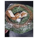 Christmas Decorations -24 Inch Christmas Wreath, Norfolk Pine Wreath, Christmas Wreaths for Front Door, Christmas Door Wreath with Bow Ribbon for Home Table Wall Window Indoor Outdoor