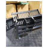 HBlife Dish Rack, Black Bamboo Folding 2-Tier Collapsible Drainer Dish Drying Rack with Utensils Flatware Holder Set (Dish Rack with Utensil Holder)