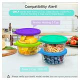 Sophico 2 Cup Round Silicone Storage Cover Lids Replacement for Pyrex 7200-PC and Anchor Hocking Glass Bowls (Container not Included) | MIX-4 PACK |
