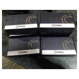 STARPY 6 Pack Pismo Doorknobs for Bath & Bedroom, Gold Interior Door Knobs with Camelot Trim, Satin Brass Door Knob with Lock