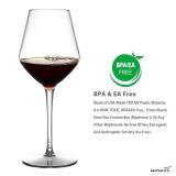 MICHLEY Unbreakable Stemmed Wine Glass 100% Tritan Plastic Dishwasher available Glassware 15 oz, Set of 6