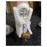 Selamica Ceramic Espresso Cups with Saucers and Metal Stand, 4 OZ Stackable Demitasse Cups for Latte Coffee Cafe Mocha Tea, Set of 4, Assorted Colors