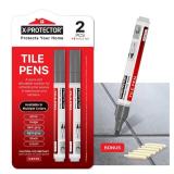 X-Protector Water Based Grout Marker - 2 PCS with 8 Tips, Light Grey