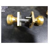 Kwikset Pismo Entry Door Knob with Lock and Key, Secure Keyed Handle Exterior Doorknob, Front Entrance and Bedroom, Satin Brass, Square, Pick Resistant SmartKey Rekey Security, Microban Protection