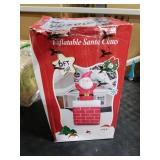 6FT Christmas Inflatables Santa Claus in The Chimney Automatic Up and Down, Outdoor Blow Up Santa Claus Yard Decorations Built-in LED Lights, Indoor Yard Party Lawn Garden Holiday Decor