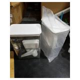 iCASA Trash Bag Dispenser Dishwasher Pods Container, 5 in 1 Garbage Bags Holder Under Sink Organizer Acrylic Laundry Pod Detergent Powder Container, Kitchen Pantry Laundry Room Organization Storage