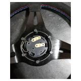 YEHERIT 14 Inch 350mm Universal Suede Racing Steering Wheel Sport Style Deep Steering Wheel with Horn Button, Cable, Wrench