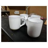 HASENSE Coffee Cups Ceramic 12 OZ with Handles, Coffee Mugs Set of 4 for Tea, Cocoa, Milk, Latte and Cappuccino, Porcelain Coffee Cups with Speckled Patterns for Man Woman, Bluish White