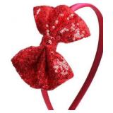 Red Sequin Bow Headband