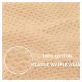 Homaxy 100% Cotton Waffle Weave Kitchen Dish Cloths, Ultra Soft Absorbent Quick Drying Dish Towels, 12 x 12 Inches, 6-Pack, Apricot