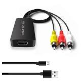 Dingsun HDMI to RCA Converter Adapter HDMI to Older TV Adapter for Apple TV, Roku, Fire Stick, DVD, Blu-ray Player ect.