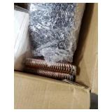 GATHER 350PCS Rose Gold Plastic Plates - Disposable Rose Gold Dinnerware Includes 100 Clear Rose Golds Rimmed Plastic Plates, 150 Silverware, 50 Napkins, 50 Cups for Party, Wedding, Valentine