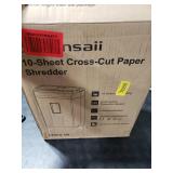 Bonsaii 10-Sheet Cross Cut Paper Shredder, 5.5 Gal Home Office Heavy Duty Shredder for Credit Card, Staple, Clip with Transparent Window(C209-D)
