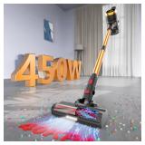 Tikom V500 Cordless Vacuum Cleaner for Home, 40000Pa/450W Stick Vacuum with LED Touch Screen, Charging Wall Dock, Anti-Tangle, Lightweight Handheld Vacuum for Pet Hair, Hard Floor, Carpet