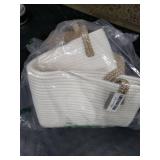 JMvicyroam Large Woven Laundry Basket Hamper,60L Cotton Rope Storage Bin for Blankets,Toys and Clothes,Decorative Tall Nursery Hamper for Living Room,Baby Nursery,Bathroom and Bedroom,Brown