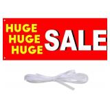 Extra Large HUGE HUGE HUGE SALE Banner, 96.5X37.4 Inch Red and White Now Hiring Banner Outdoor Indoor Signs with Rope | Polyester | Heavy-Duty Vinyl Single-Sided with Metal Grommets Reusable Hiring Si