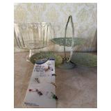 Pedestal Trifle Bowl, Collapsible Metal Dessert Display and Wine Jewelry