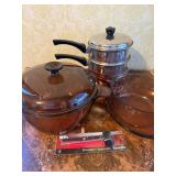 Vision by Corning, Set of Pots and Thermometer