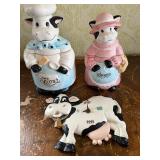 Cow Cannisters and Clock