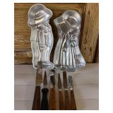 Cake Pans - Boy and Girl and Wilton Knives