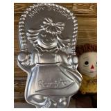 Raggedy Ann Happy Birthday Cake Pan, Homemade Doll and Raggedy Ann Doll