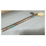 Sterling Silver Native American Flute w/ Turquoise Accents and Feather Fetishes