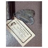 Sterling Silver Native American Flute w/ Turquoise Accents and Feather Fetishes