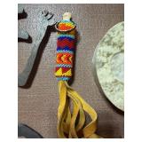 Native American Metal Art, Key Chain and Stone Trinket Box