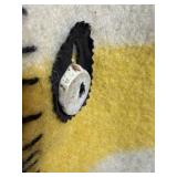 Native American-Style Wool Vest Adorned w/ Antler Buttons, Leather Pocket and Beads