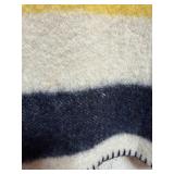 Native American-Style Wool Vest Adorned w/ Antler Buttons, Leather Pocket and Beads