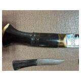 Kukri Knife Marked Nepal 2002 w/ 2 Unmarked Knives in Sheath