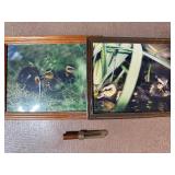 Vintage Duck Call and Ducklings in a Frame