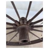 Vintage Iron Wagon Wheel, About 30"