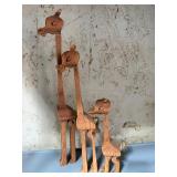 Wooden Giraffe Family (smallest one has damage)
