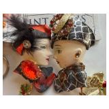 Brooches - Faces, Christmas, Saint Louis Arch and a Troll Key Chain