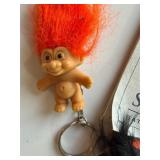 Brooches - Faces, Christmas, Saint Louis Arch and a Troll Key Chain