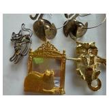 Cat Jewelry, Pins and Earrings