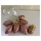 Enameled Acorn, Ornaments in a Glass Jar