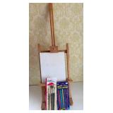 Art Easel and Paintbrushes