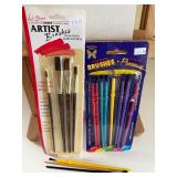 Art Easel and Paintbrushes