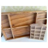 Wood Tray and Unfinished Miniature House Trinket Shelf