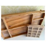 Wood Tray and Unfinished Miniature House Trinket Shelf