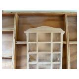 Wood Tray and Unfinished Miniature House Trinket Shelf