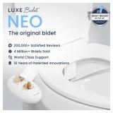 LUXE Bidet NEO 185 - Dual Nozzle, Self-Cleaning, Non-Electric Bidet Attachment for Toilet Seat, Adjustable Water Pressure, Rear & Feminine Wash (Gold), Retail $50