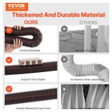 VEVOR HC3003G2 Rain 2-Pack Flexible Downspout, Spout Drain Extendable from 22" to 63", Gutter Extensions with Adapters, for Rainwater Drainage, Brown