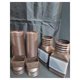 VEVOR HC3003G2 Rain 2-Pack Flexible Downspout, Spout Drain Extendable from 22" to 63", Gutter Extensions with Adapters, for Rainwater Drainage, Brown