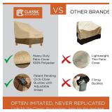 Classic Accessories 55-882-011501-RT Veranda Patio V-Shaped Sectional Sofa Cover, Large, Pebble/Bark/Earth, Patio Furniture Covers, Retail $190