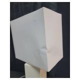 Elegant Designs LT1025-WHT Modern Leather Table Lamp with White Fabric Shade, White