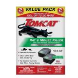 Tomcat Rat and Mouse Killer Disposable Stations for Indoor/Outdoor Use: Child and Dog Resistant, Pre-Filled, Easy Monitoring, 2-Pack